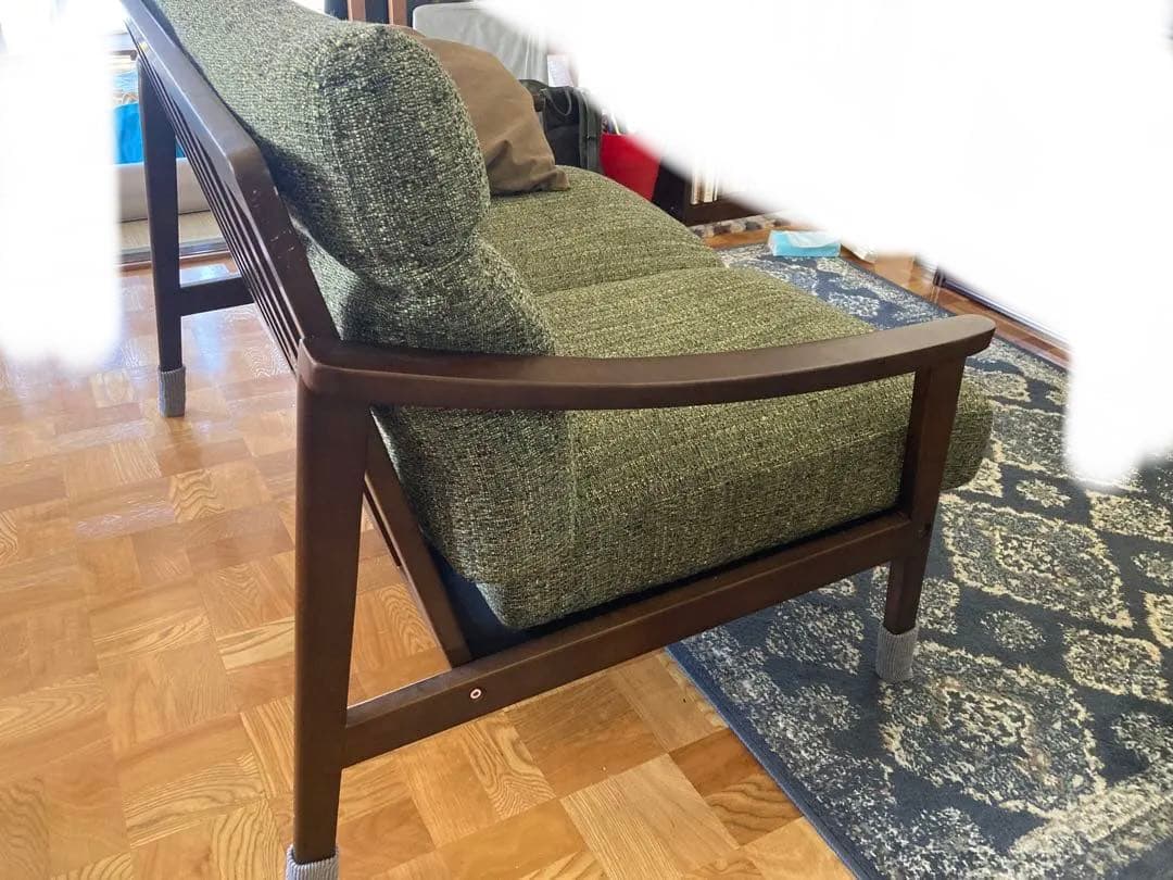 モダンデザイン グリーン 2人掛けソファ