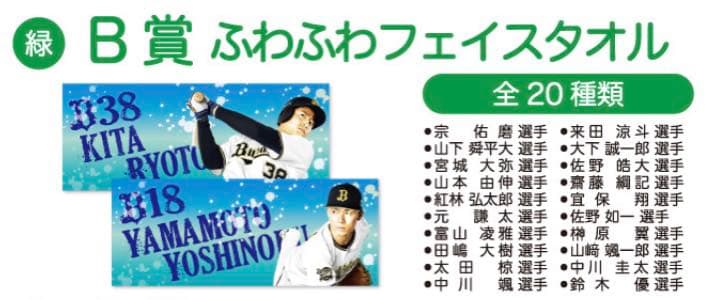 来田涼斗　オリックスバファローズ　ふわふわフェイスタオル