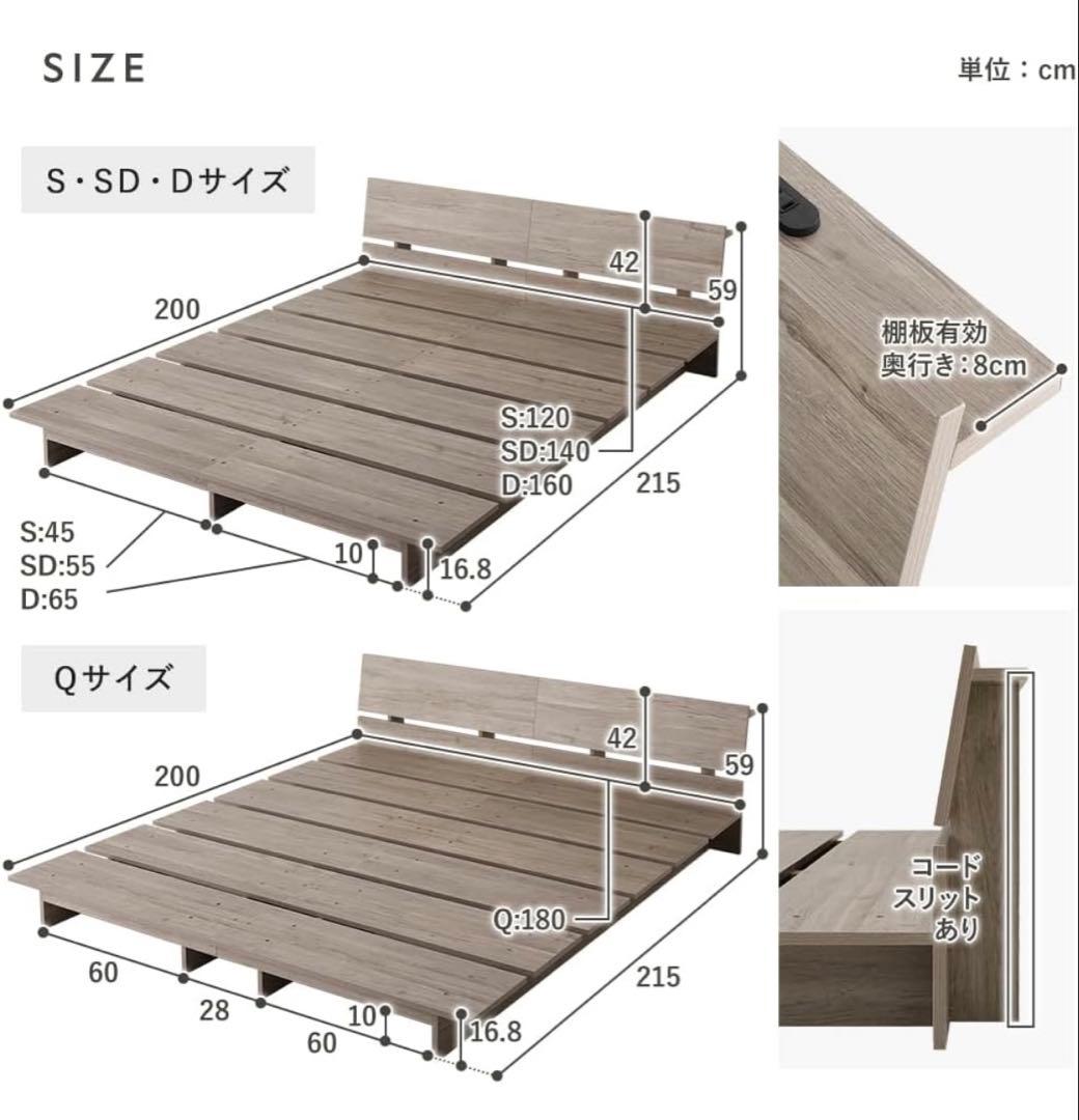 RASIK ダブルベッドフレーム ホワイト
