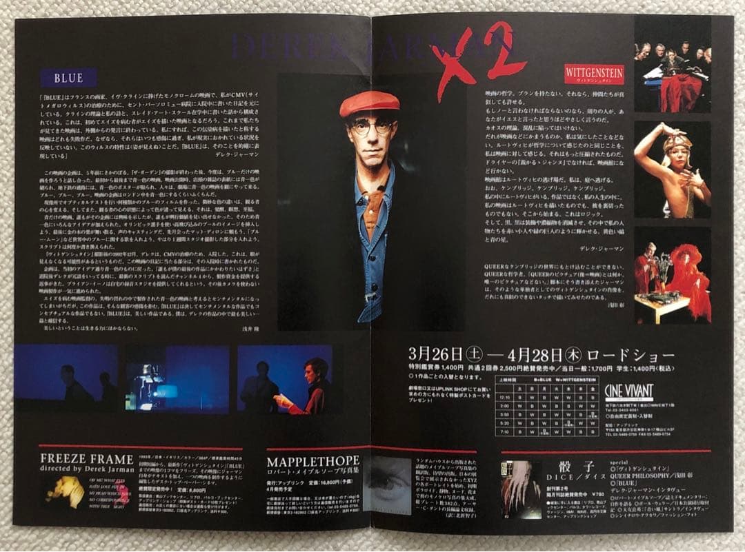 お値下げしました。デレクジャーマン監督作品　チラシセット　映画フライヤー