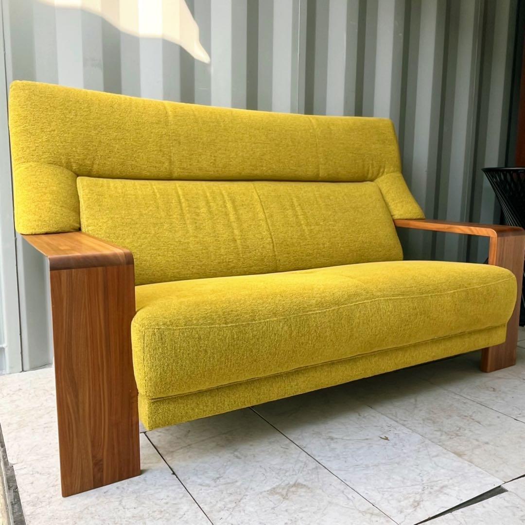 取付無料！カリモク家具 チターノ ダンテ 北欧風グリーンファブリック2Pソファ✨