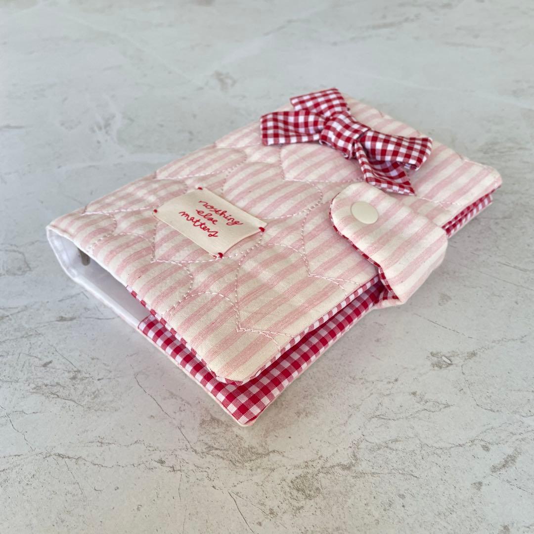 即発送[リフィル6枚付] A6バインダー&バインダーカバーセット　ピンクリボン