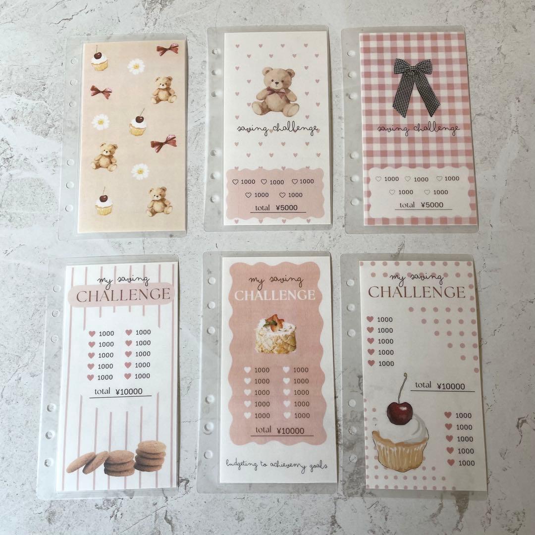 即発送[リフィル6枚付] A6バインダー&バインダーカバーセット　ピンクリボン