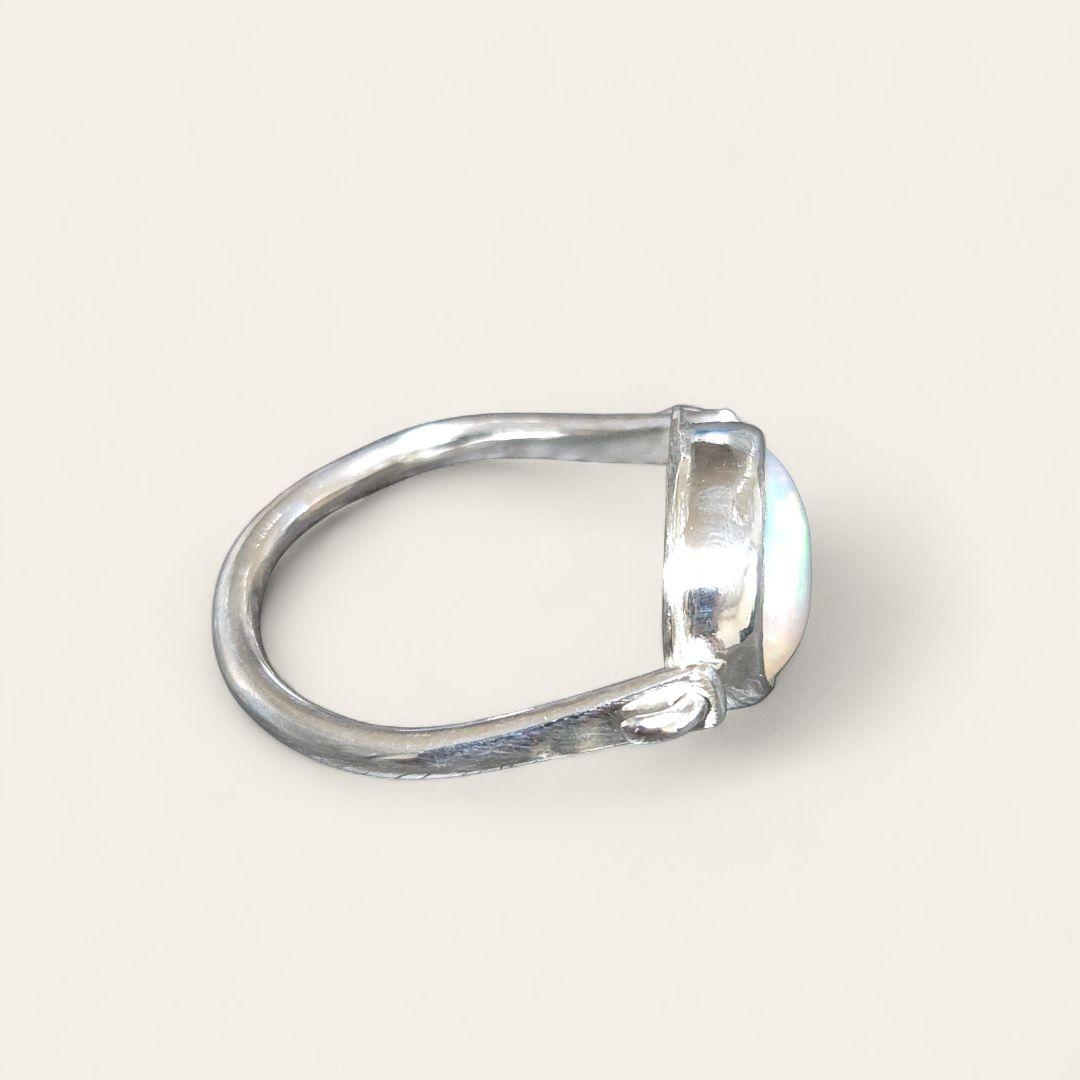 ハンドメイドリング　オパール　シルバー　14号