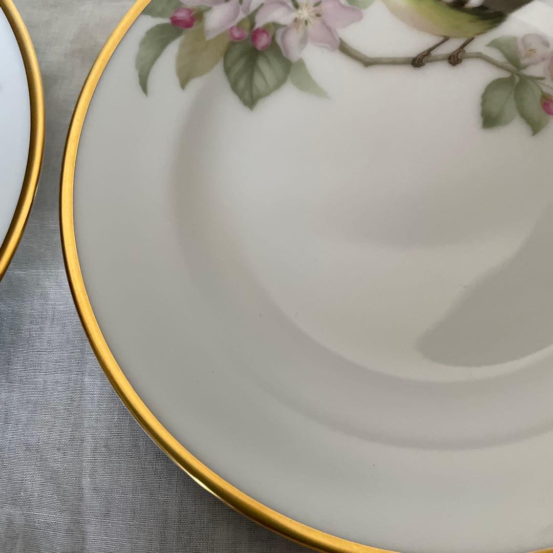 未使用　大倉陶園　野鳥シリーズ　キクイタダキ　エナガ　皿　プレート　JB