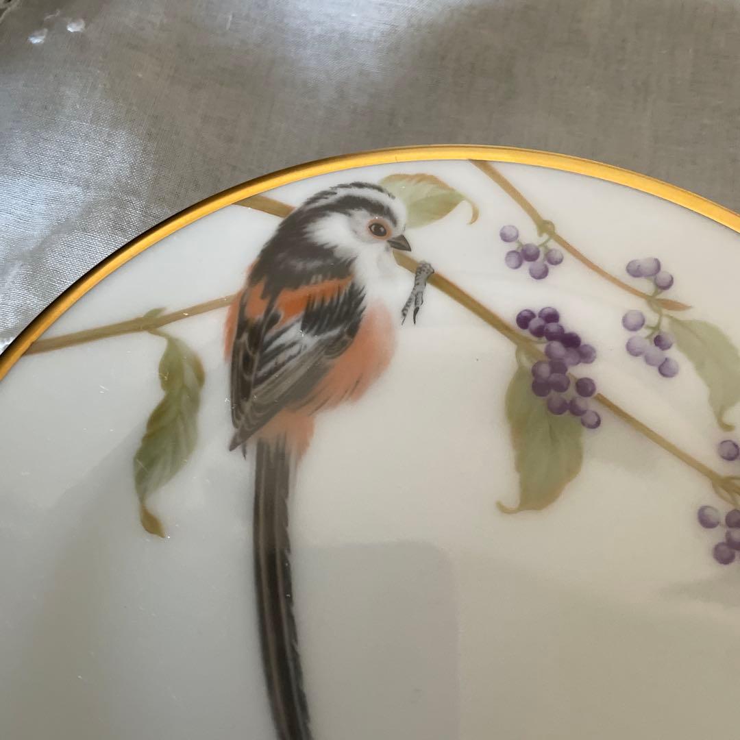 未使用　大倉陶園　野鳥シリーズ　キクイタダキ　エナガ　皿　プレート　JB