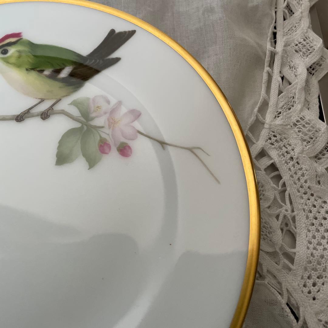 未使用　大倉陶園　野鳥シリーズ　キクイタダキ　エナガ　皿　プレート　JB