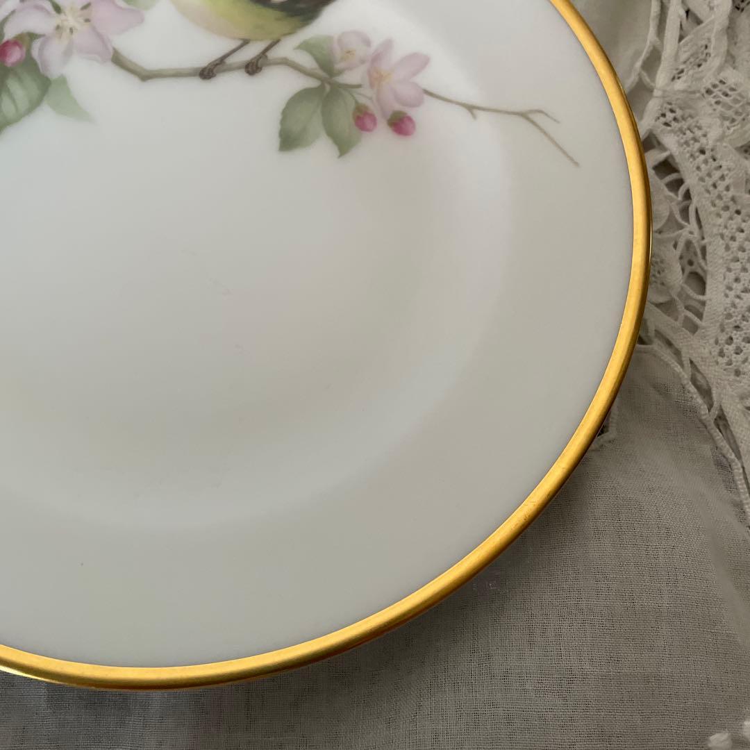 未使用　大倉陶園　野鳥シリーズ　キクイタダキ　エナガ　皿　プレート　JB