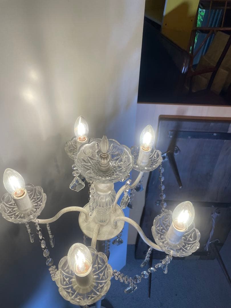 ブリュエット スタンドシャンデリア 5灯 フロアライト ホワイト 分解発送予定