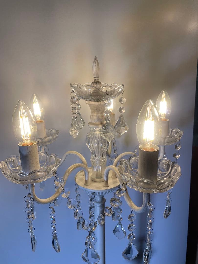 ブリュエット スタンドシャンデリア 5灯 フロアライト ホワイト 分解発送予定