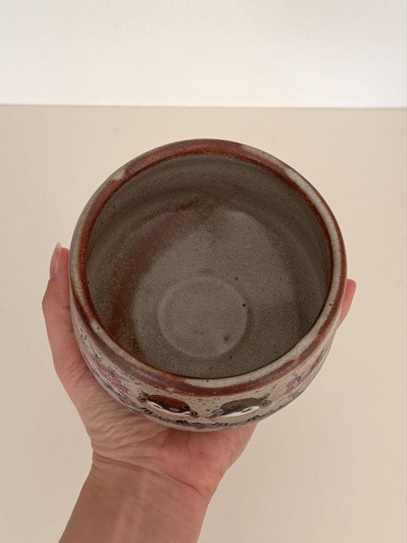 (3/31まで)スズメと桜の抹茶碗｜未使用・高級和食器・作家物風