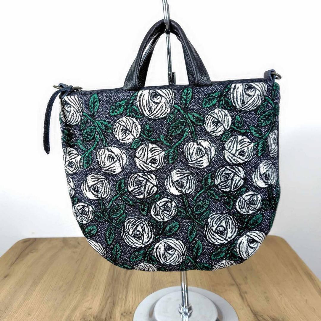 ミナペルホネン/rosyロージィーネイビー/ロングミニラウンドショルダー