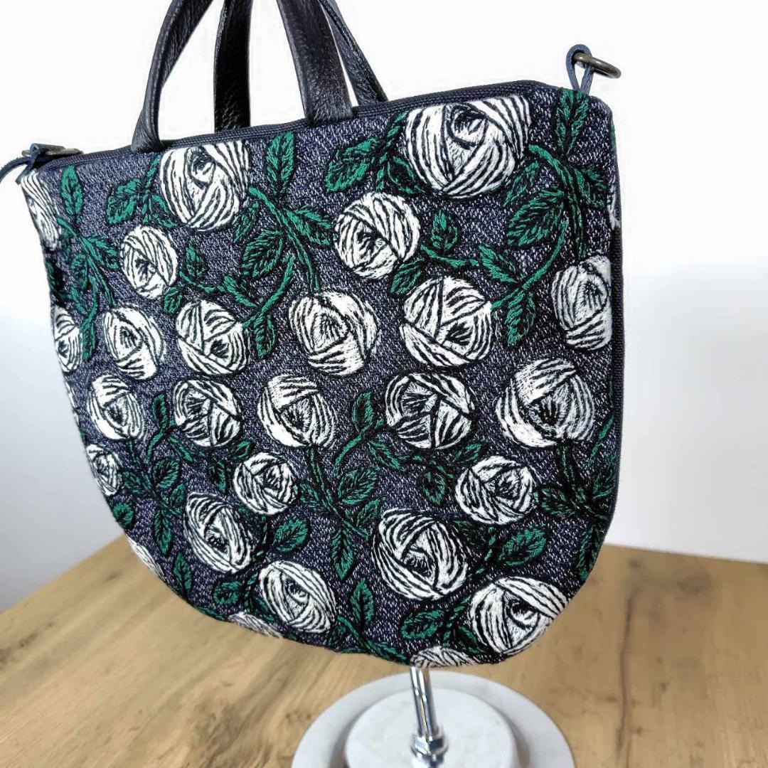 ミナペルホネン/rosyロージィーネイビー/ロングミニラウンドショルダー