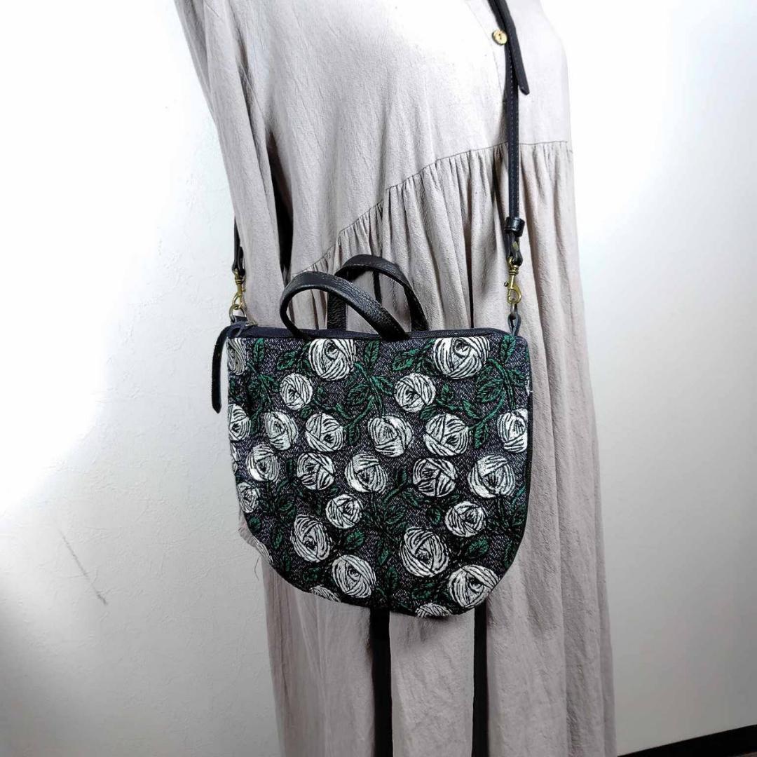 ミナペルホネン/rosyロージィーネイビー/ロングミニラウンドショルダー