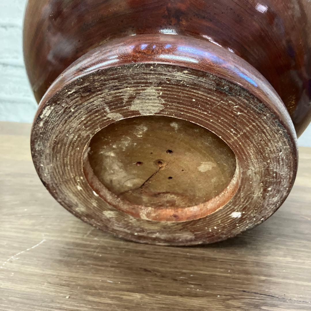 2F 花瓶 木製 木工芸 壺 置物 ウッドベース オブジェ 天然木 飾り 骨董