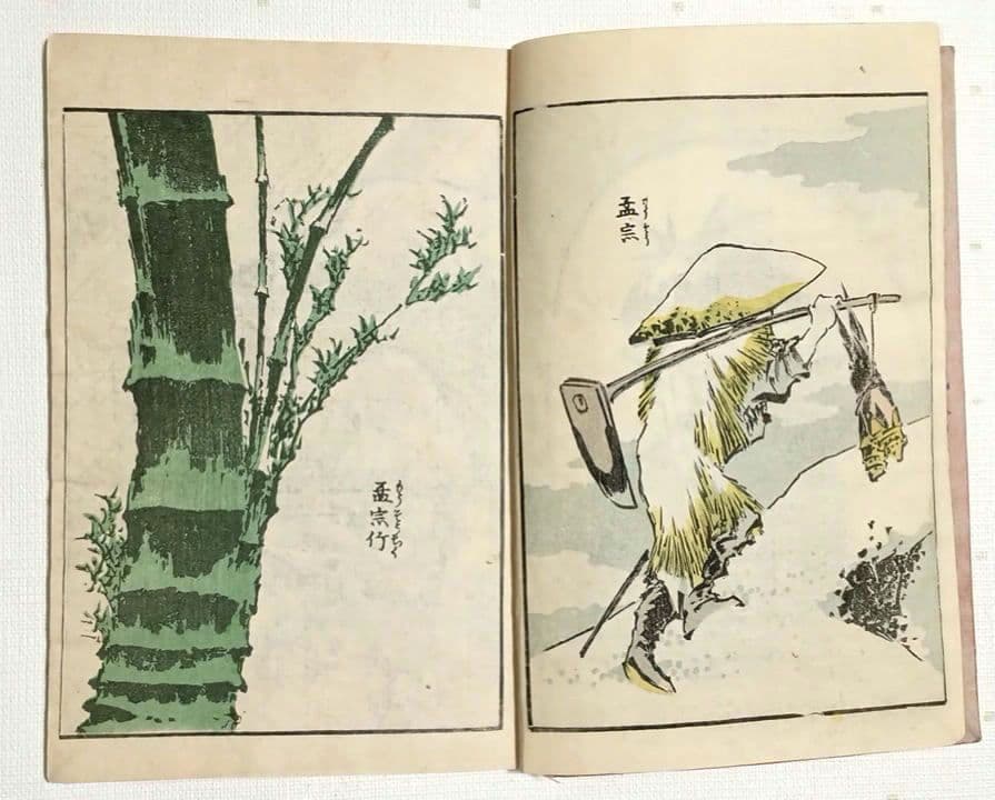 後摺多色刷り版画本傳神開手北斎画宛初編、葛飾北斎画、明治8年片野東四郎東壁堂出版