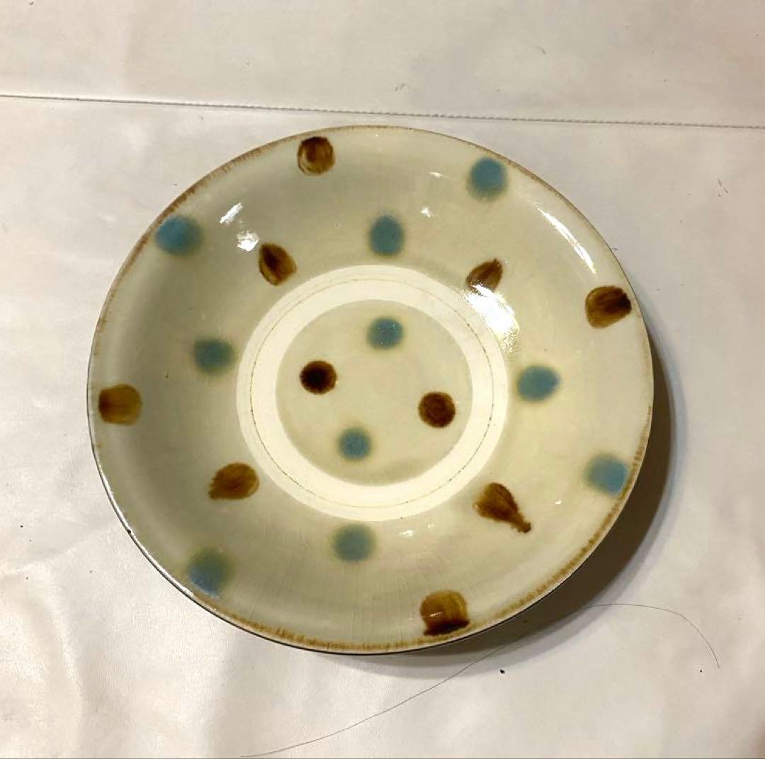 やちむん大皿8寸島袋常秀 琉球読谷山焼2点セットお値下げ不可