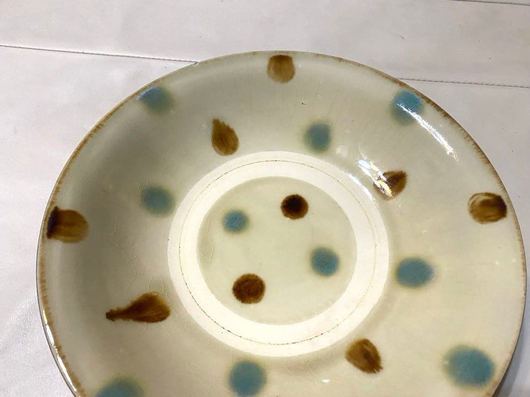 やちむん大皿8寸島袋常秀 琉球読谷山焼2点セットお値下げ不可