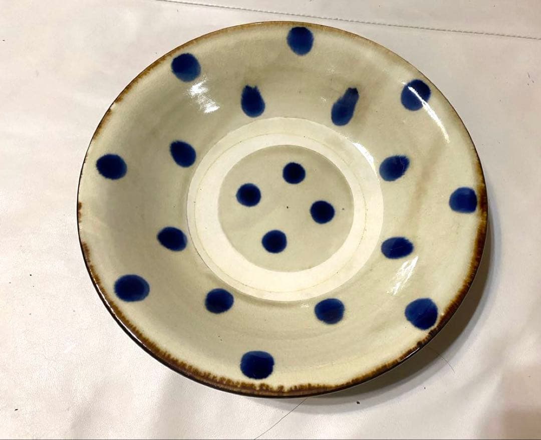 やちむん大皿8寸島袋常秀 琉球読谷山焼2点セットお値下げ不可