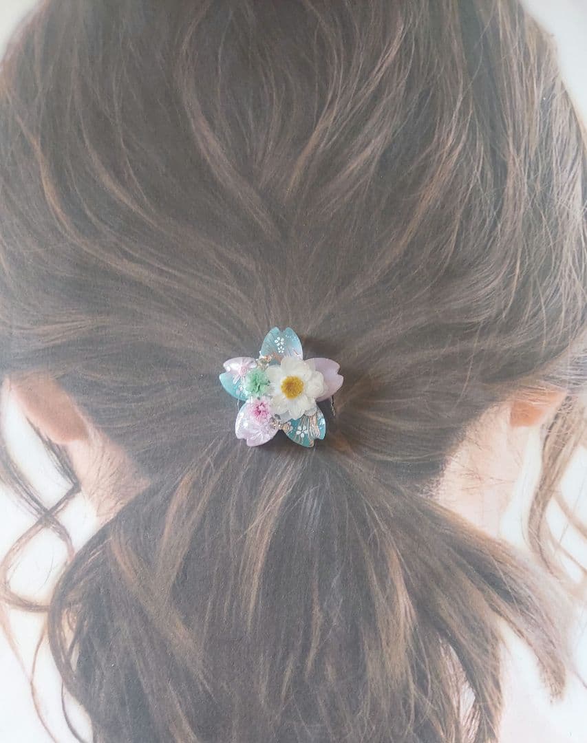 【1503】レジン　桜　ヘアゴム　ポニーフック　ブロ―チ　ハンドメイド