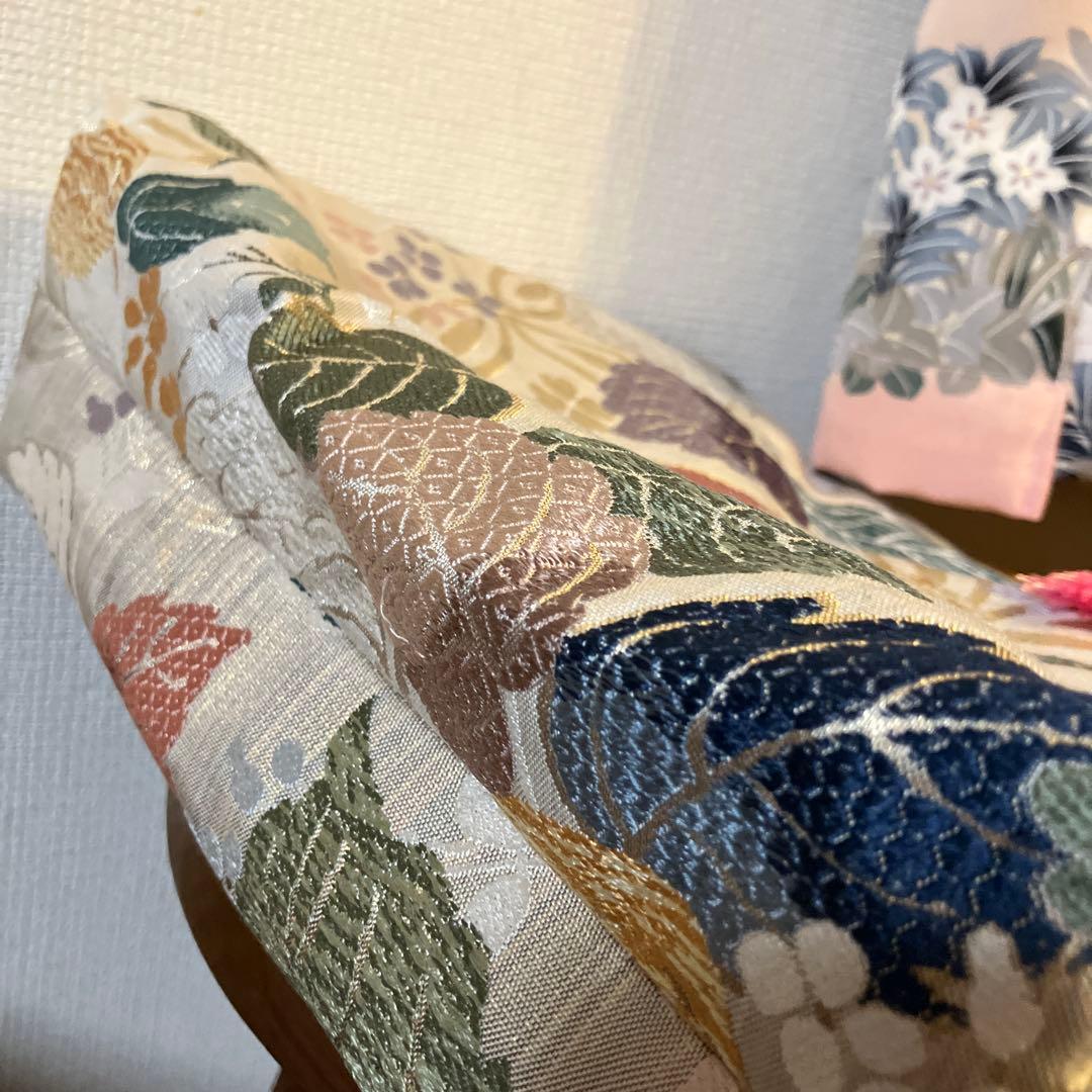 SHINO　帯リメイクバッグ 色留袖リメイク2点　(ミニバッグ)