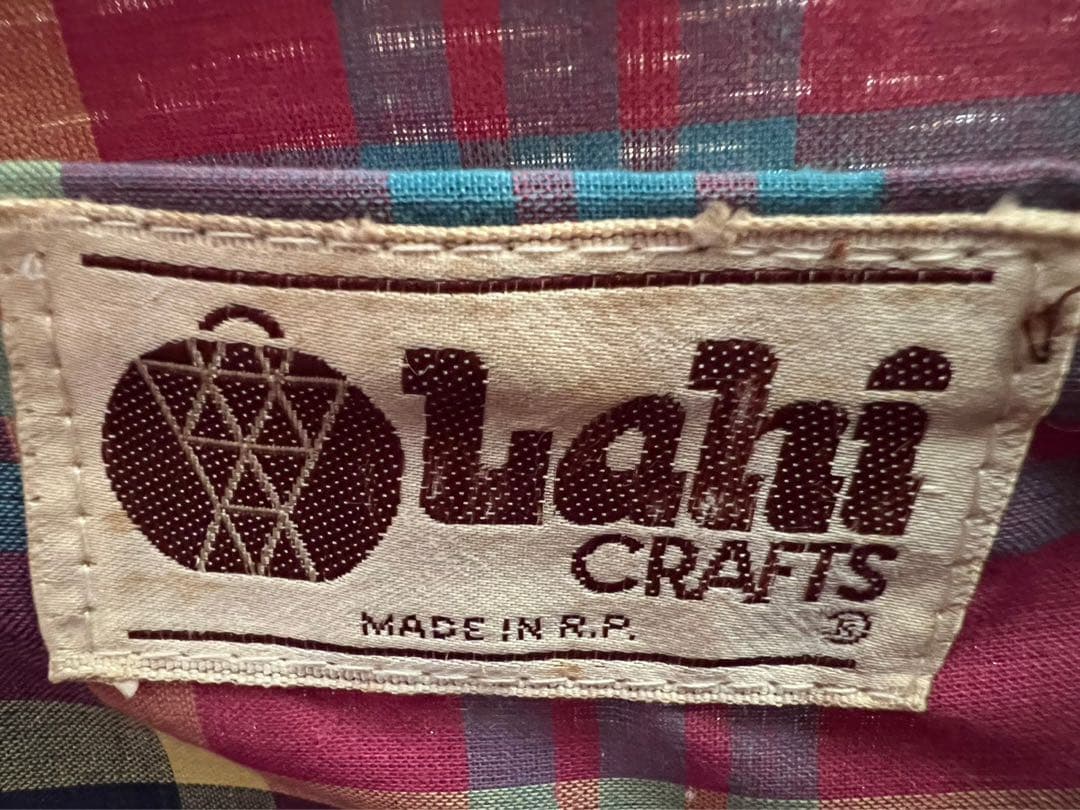 バスケット かご カゴバッグ インテリア チェック柄裏地