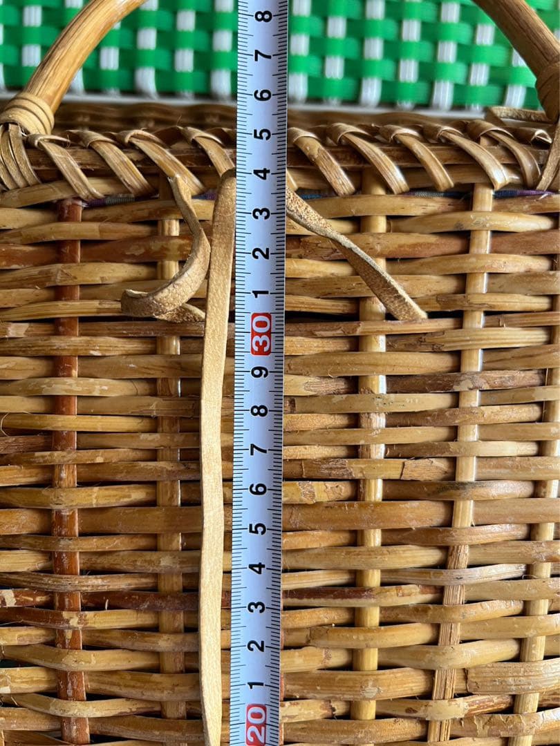 バスケット かご カゴバッグ インテリア チェック柄裏地