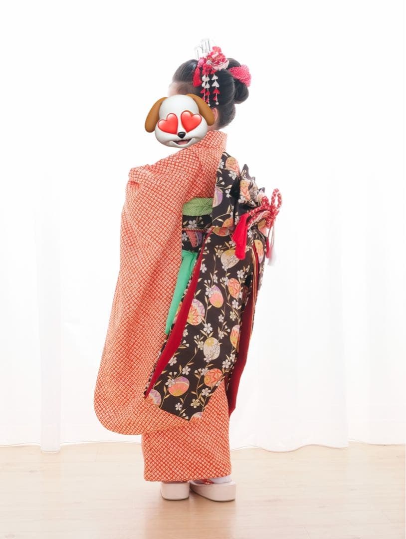 【美品　総絞り】7歳向け・正絹・総絞りのお着物セット　七五三　クリーニング済