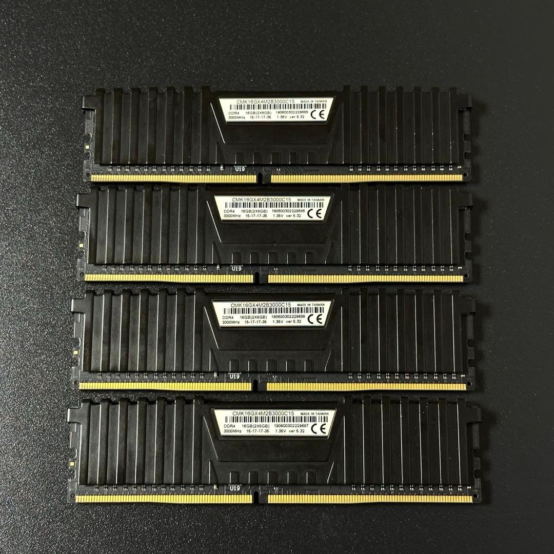 【動作保証】DDR4-3000 32GB(8GB×4) Corsair