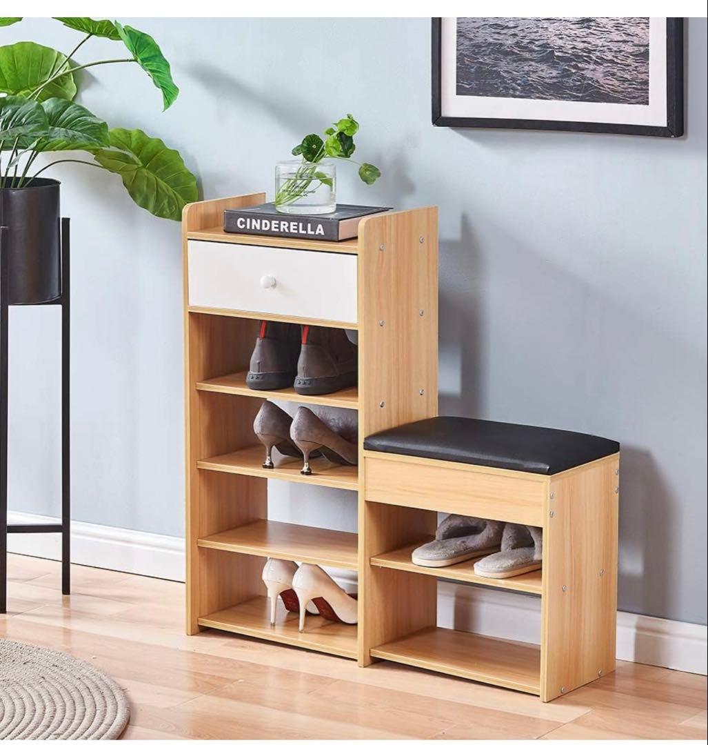 ベンチ 玄関 収納スツール 木製 シューズラック