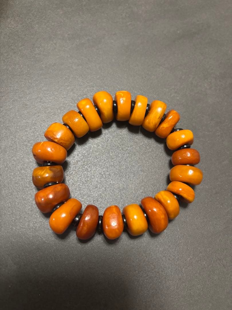 老蜜蜡 手串｜アンバー ブレスレット｜天然琥珀｜ヴィンテージ