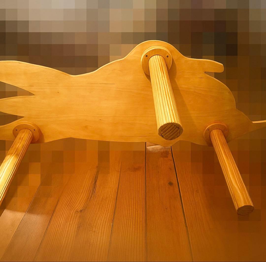 一点モノヴィンテージ 木製テーブル 鳥モチーフ インテリア アート作品 オブジェ