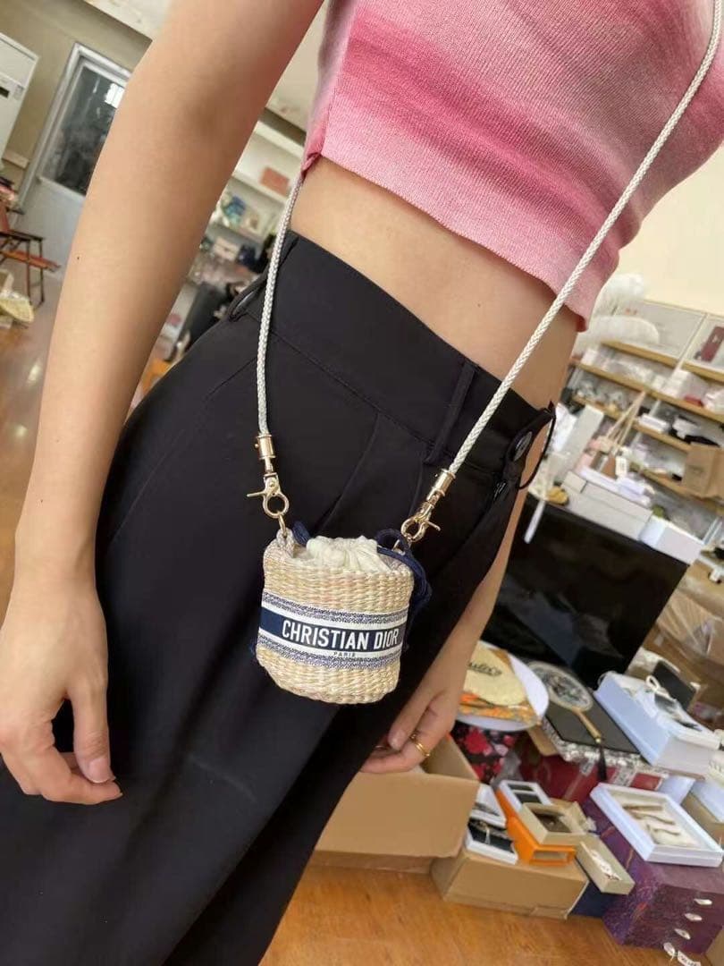 非売品ディオール　ノベルティ　ストローポーチ　ミニショルダーバッグ