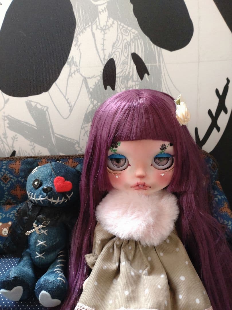 カスタムアイシードールブラックローズフェイス