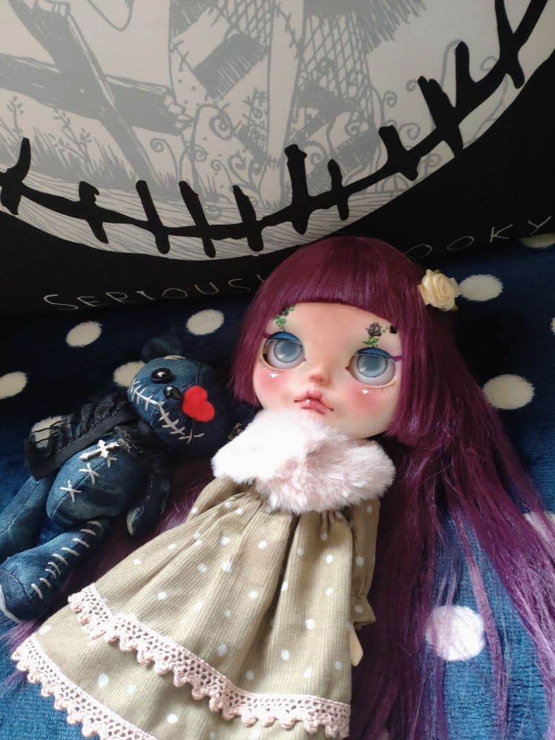 カスタムアイシードールブラックローズフェイス