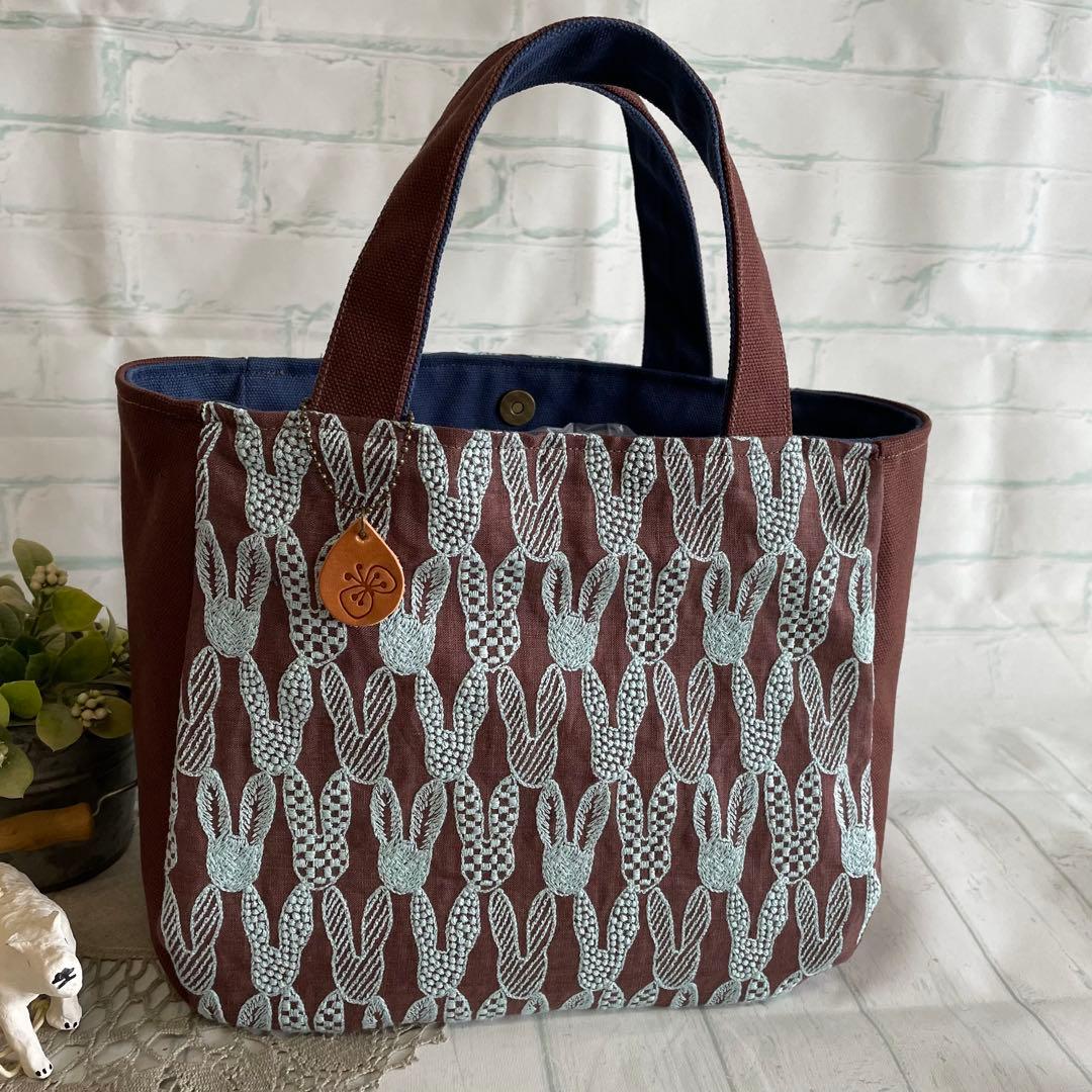 ハンドメイド　ラウンドトートバッグ　ミナペルホネン　pomppia　435