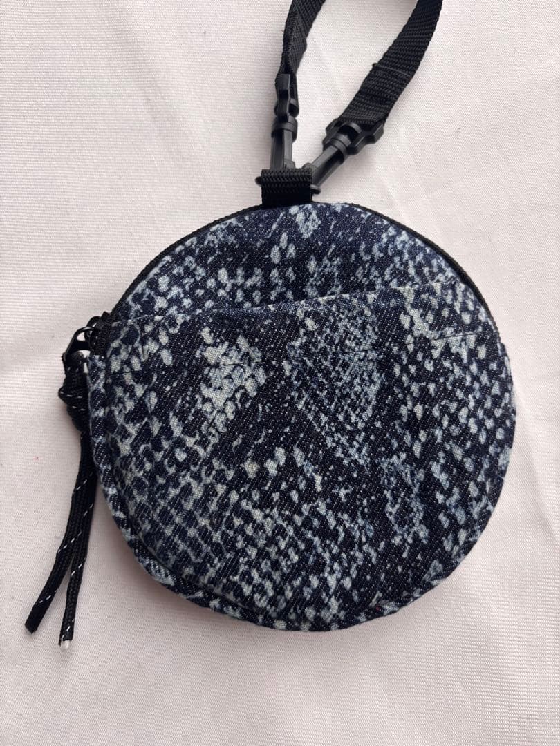 サークルポーチ パイソン柄デニム