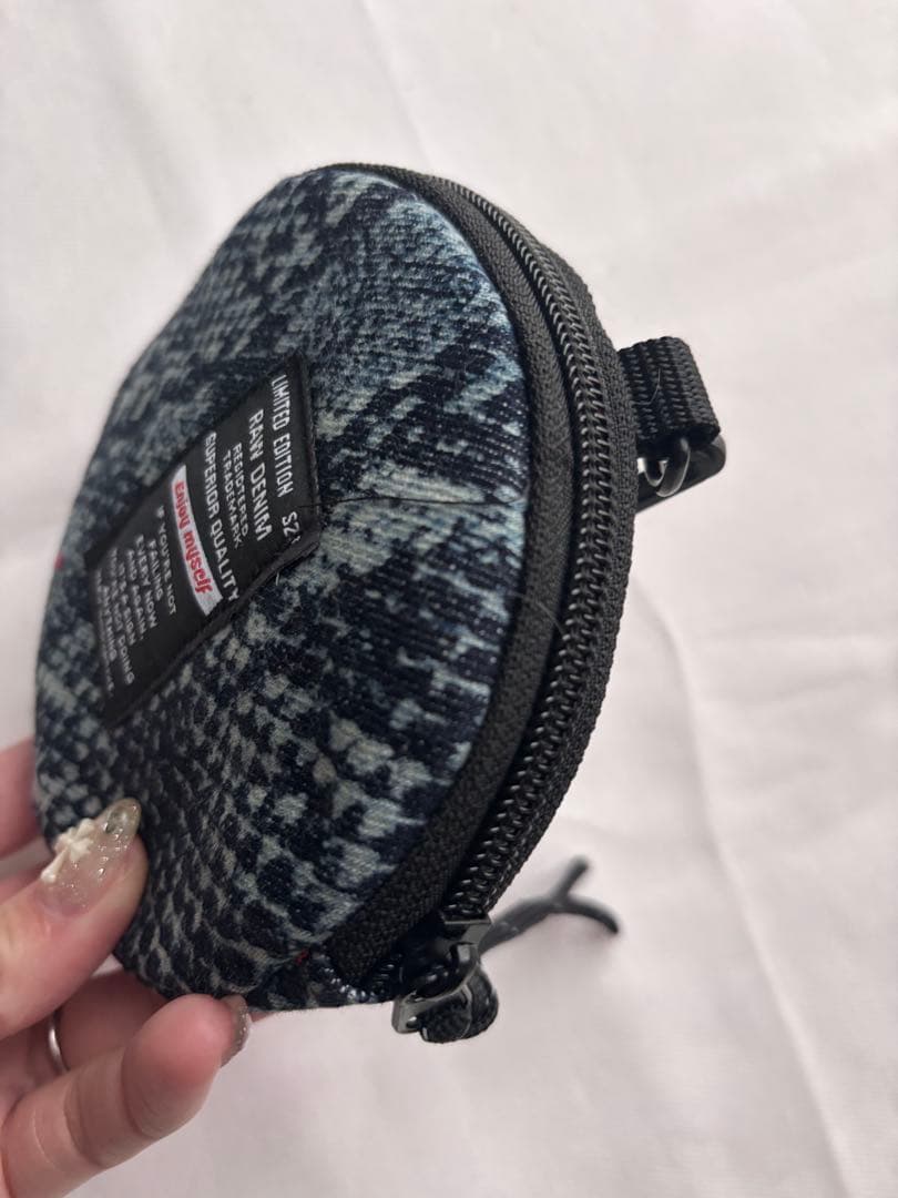 サークルポーチ パイソン柄デニム