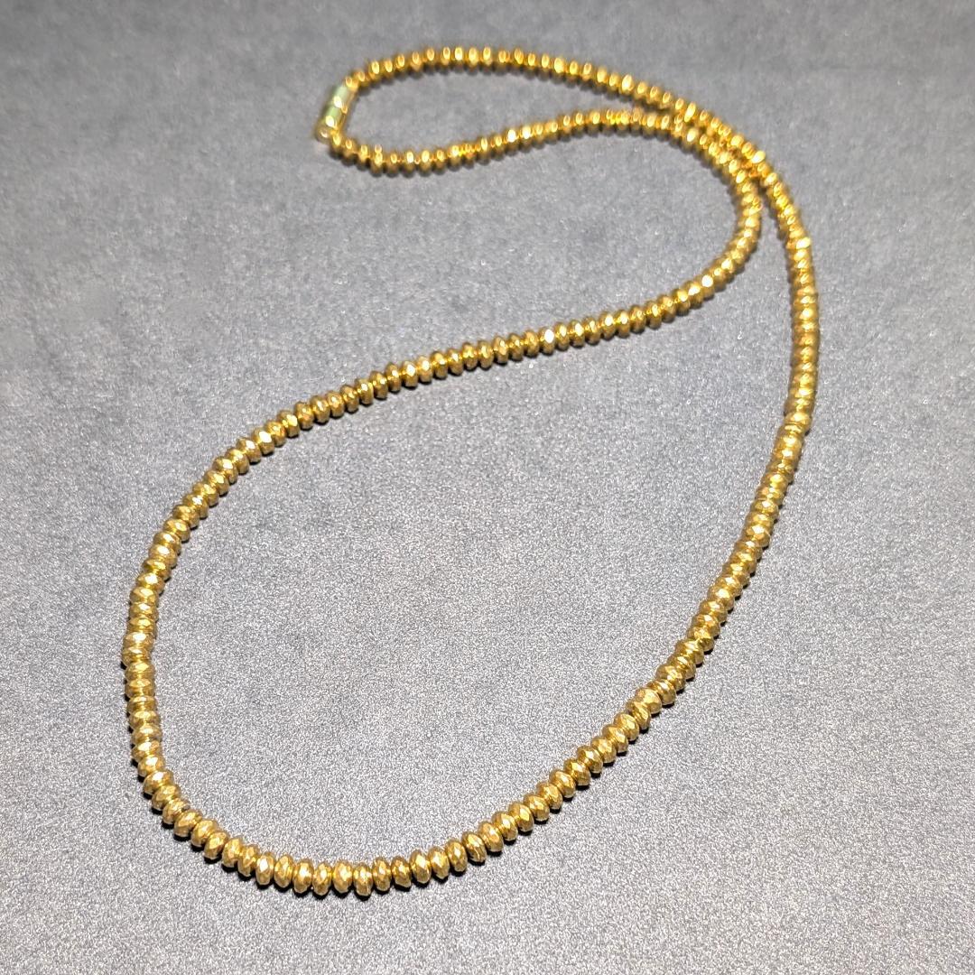 ヘマタイト 磁気 ネックレス ゴールドカラー 着脱簡単 マグネットクラスプ