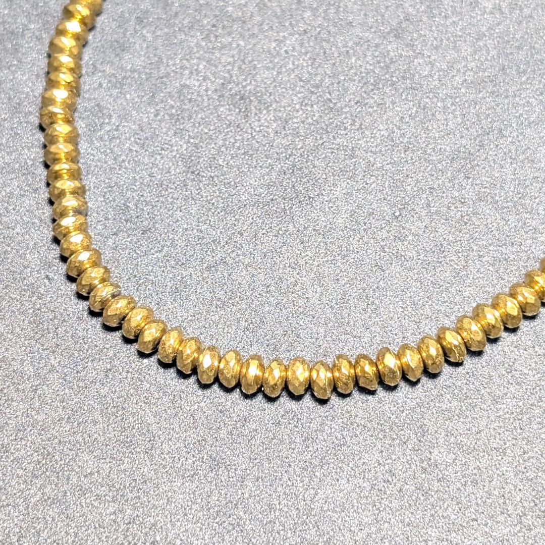 ヘマタイト 磁気 ネックレス ゴールドカラー 着脱簡単 マグネットクラスプ