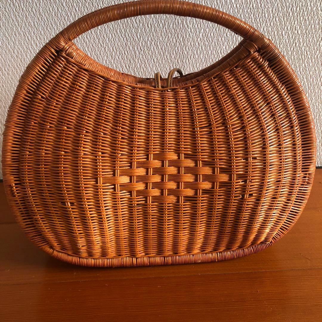 ラタン ハンドバッグ ブラウン