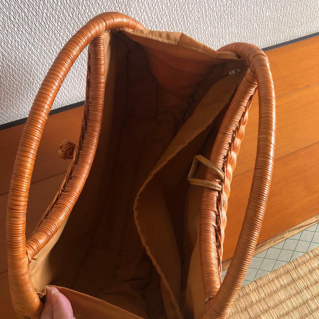 ラタン ハンドバッグ ブラウン
