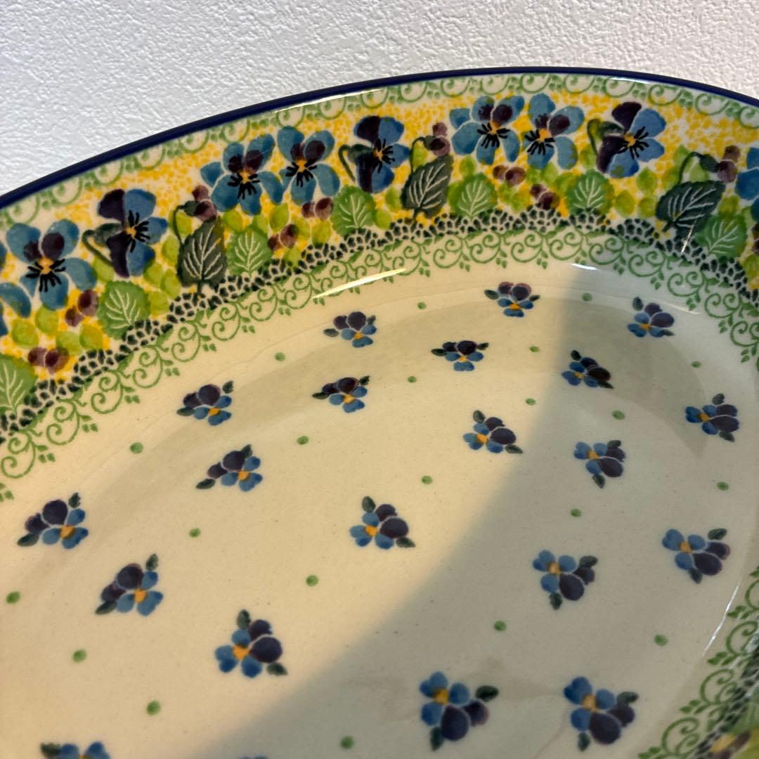 ポーリッシュポタリー オーブンディッシュ パンジー柄