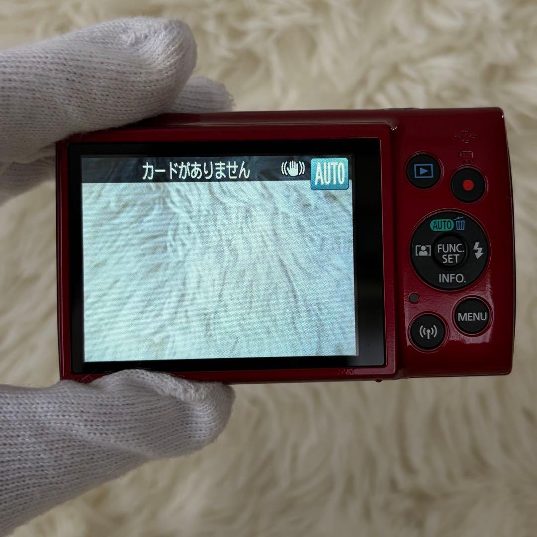 【極美品】Canon IXY 190 レッド デジカメ　充電器・バッテリー２個付