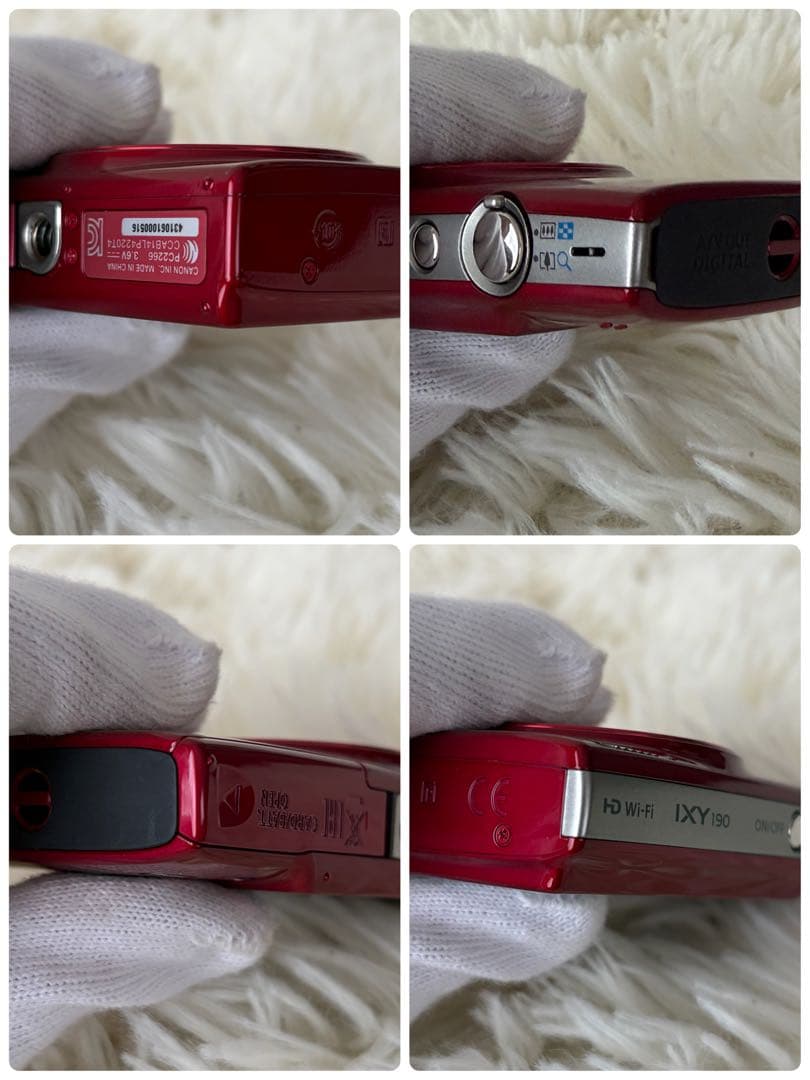 【極美品】Canon IXY 190 レッド デジカメ　充電器・バッテリー２個付