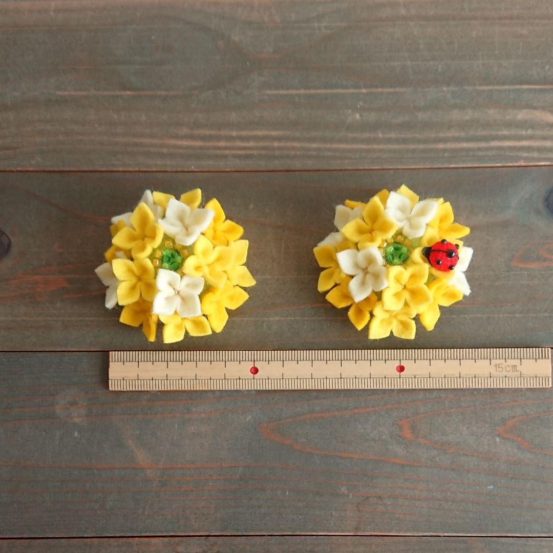 春の季節飾り菜の花 フェルト 置物 ミニチュアフラワー ハンドメイド