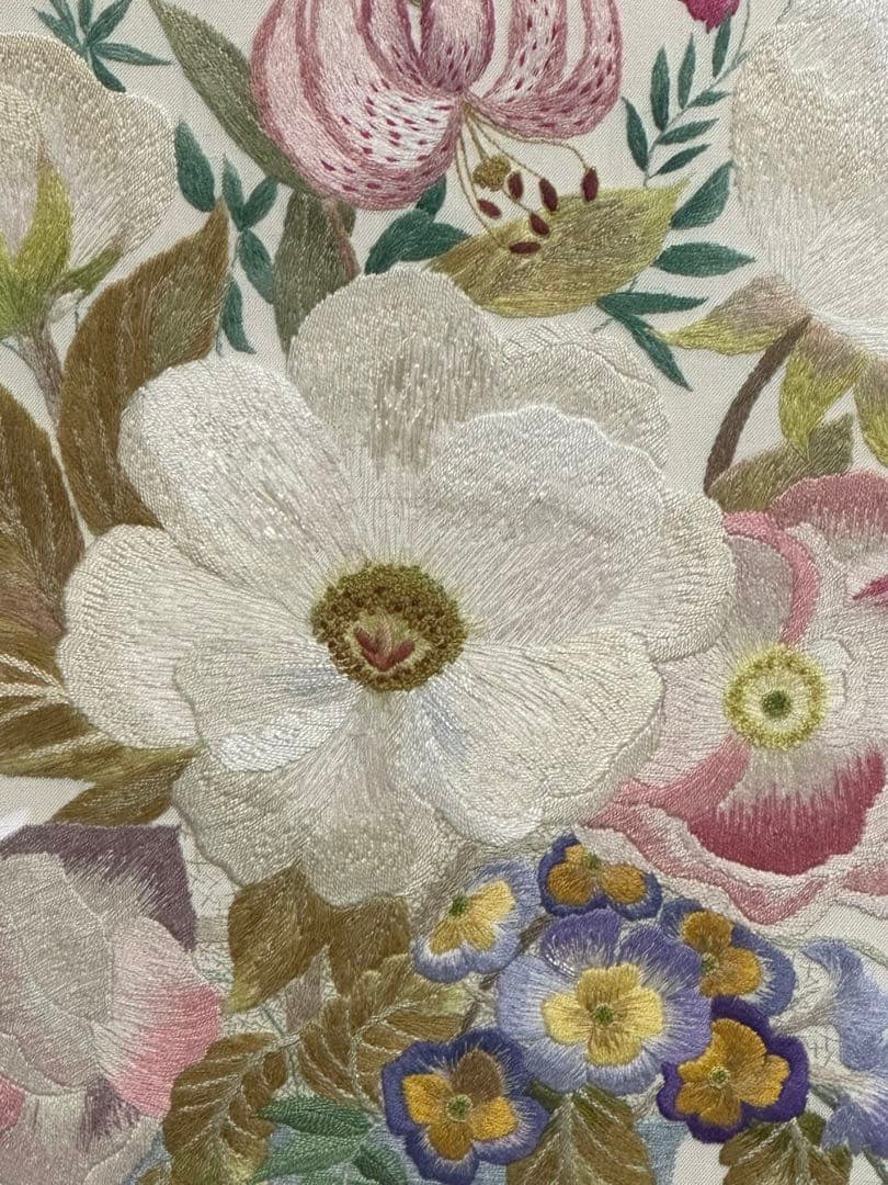 刺繍絵画　手作り　大型サイズ額縁　静物画　美術品　ア-ト インテリア