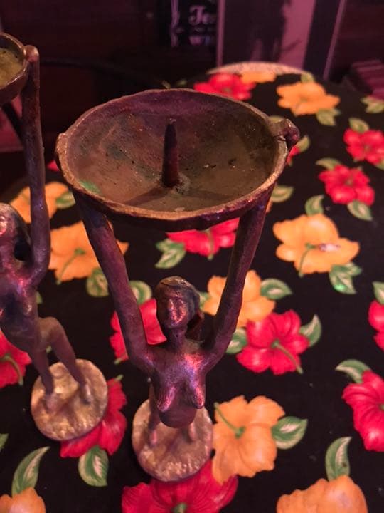 キャンドルスタンド ブロンズ ジャコメッティっぽい