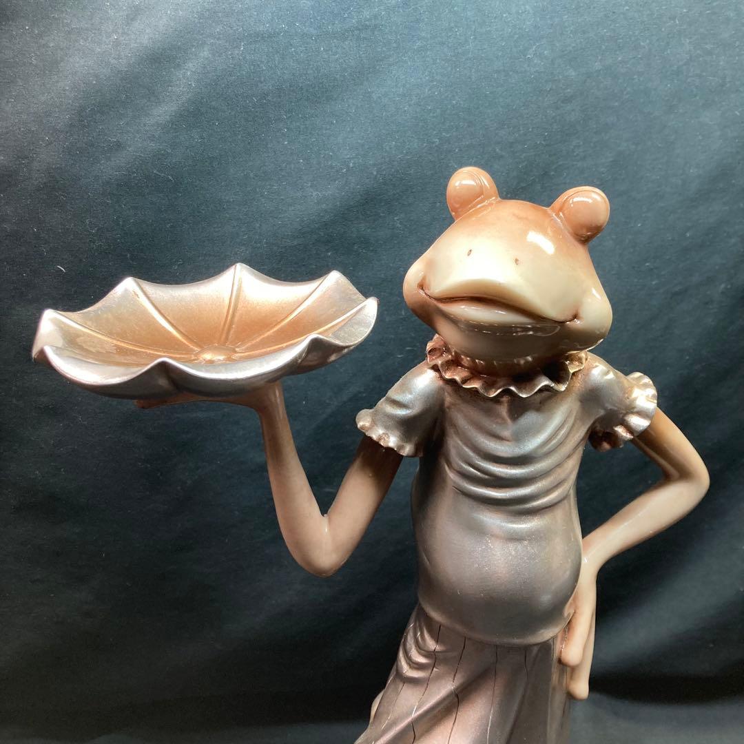 【美品】ペアカエル 置物 小物置き インテリア飾り 樹脂製