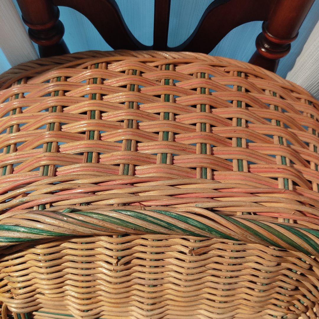 アンティーク　バスケット　楕円　オーバル　籐　　ラタン